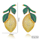 Yellow Lemon Earrings CZ Bridal Wedding Jewelry