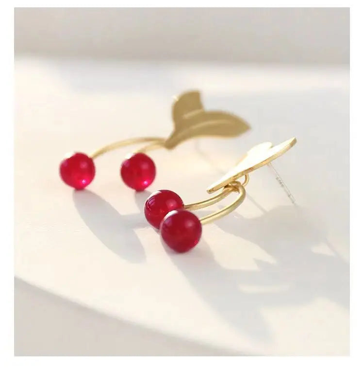 Vintage 100% Copper Cherry Womens Stud Earring for Party