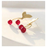 Vintage 100% Copper Cherry Womens Stud Earring for Party