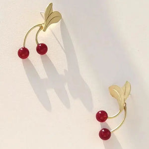 Vintage 100% Copper Cherry Womens Stud Earring for Party