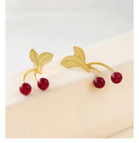 Vintage 100% Copper Cherry Womens Stud Earring for Party
