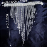 Rhinestone Tassel Choker Necklace Long Pendant Jewelry Boho Ethnic Indian