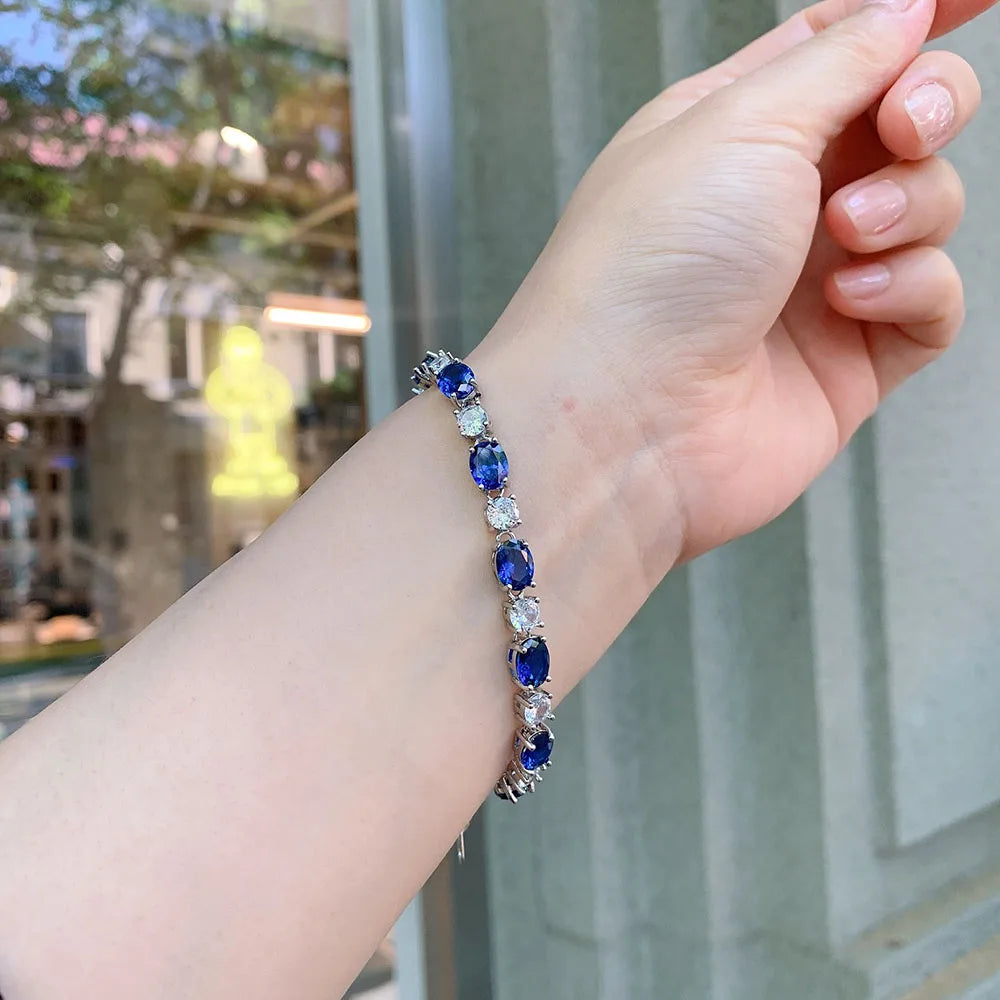 Simulated Tanzanite Sapphire Ruby Gemstone Bracelet