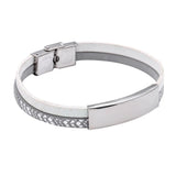 Stainless Charm Magnetic Bracelet Leather Steel Braided Rock Punk Bangle