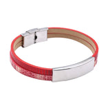 Stainless Charm Magnetic Bracelet Leather Steel Braided Rock Punk Bangle