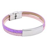 Stainless Charm Magnetic Bracelet Leather Steel Braided Rock Punk Bangle