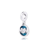 925 Silver Glitter Globe Mum Dangle Charm for Bracelet