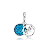 925 Silver Glitter Globe Mum Dangle Charm for Bracelet