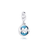 925 Silver Glitter Globe Mum Dangle Charm for Bracelet