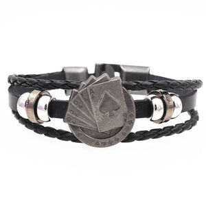 Multilayer Braided Leather Bracelet Punk Rock Men Jewelry