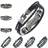 Multilayer Braided Leather Bracelet Punk Rock Men Jewelry