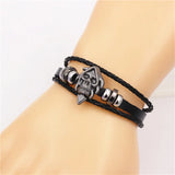 Multilayer Braided Leather Bracelet Punk Rock Men Jewelry