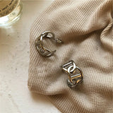 C Letter Silver Earring for Women