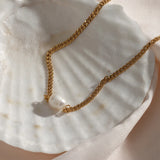 Cuban Chain Pearl Pendant Necklace For Women High Jewelry Gift