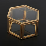 Hexagon Glass Jewelry Box Wedding Ring Box Jewellery Organizer