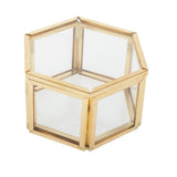 Hexagon Glass Jewelry Box Wedding Ring Box Jewellery Organizer