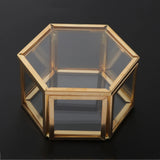 Hexagon Glass Jewelry Box Wedding Ring Box Jewellery Organizer