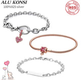 S925 Silver Snake Chain Bracelet for Charms
