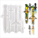 Transparent Silicone Mould Resin Dagger Sword Mold DIY Craft Epoxy Jewelry