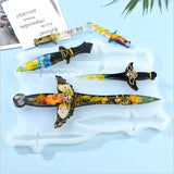 Transparent Silicone Mould Resin Dagger Sword Mold DIY Craft Epoxy Jewelry