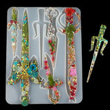 Transparent Silicone Mould Resin Dagger Sword Mold DIY Craft Epoxy Jewelry
