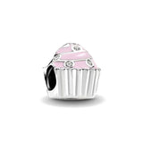 Dog Bone Graduation Cap Pink Dangle DIY Bead Charm for Bracelet