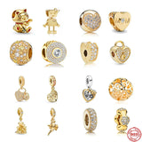 Lucky Cat Key Lock Bella Mom Castle Silver 925 Charm Bead