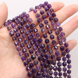 6mm Natural Agates Stone Beads Faceted Amethysts DIY Necklace Accessories