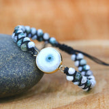 Natural Stone Vintage Leather Braid Wrap Bracelet