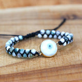 Natural Stone Vintage Leather Braid Wrap Bracelet
