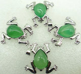 Natural Stone Quartz Crystal Tiger Eye Frog Charm Pendant for DIY Jewelry Making