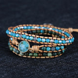 African Turquoise Charm Wrap Bracelets Set