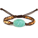 Natural Stone Amazonite Charm Bracelet Wrap Boho Yoga Friendship Jewelry
