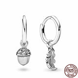 925 Silver Heart & Conch Shell Earrings for 3mm Bracelets Women