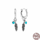 925 Silver Heart & Conch Shell Earrings for 3mm Bracelets Women