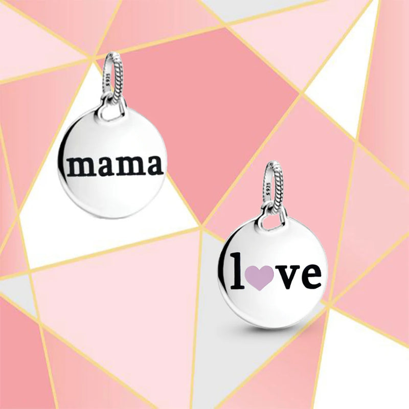 925 Sterling Silver Mama Love Pendant for DIY Bracelets