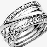 925 Silver Princess Tiara Crown Love Heart CZ Ring Women Engagement