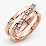 925 Silver Princess Tiara Crown Love Heart CZ Ring Women Engagement