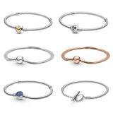 925 Silver Heart Infinity Clasp Chain Bracelet