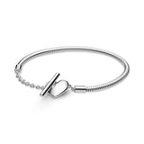 925 Silver Heart Infinity Clasp Chain Bracelet