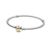 925 Silver Heart Infinity Clasp Chain Bracelet