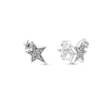 S925 Sterling Silver Asymmetric Star Earrings Necklace Set