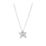 S925 Sterling Silver Asymmetric Star Earrings Necklace Set