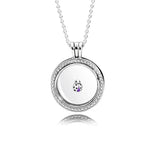 925 Silver Purple Enamel Ladybug Floating Box Small Element