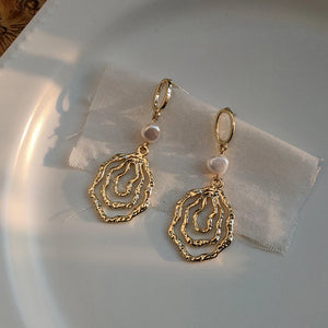 Freshwater Pearl Earrings 925 Silver Vintage Drop Earrings