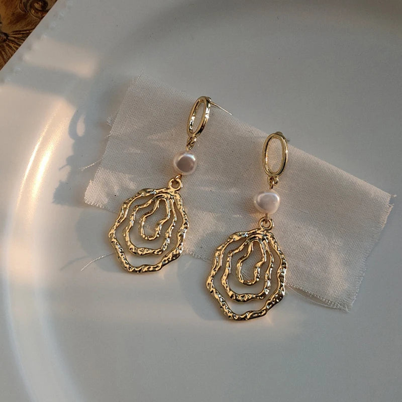 Freshwater Pearl Earrings 925 Silver Vintage Drop Earrings