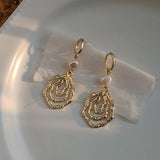 Freshwater Pearl Earrings 925 Silver Vintage Drop Earrings