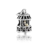 925 Sterling Silver Bird Cage Ball Charm for Bracelet Jewelry
