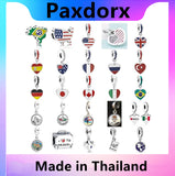 925 Sterling Silver Dangle Pendant National Flag Tour Jewelry