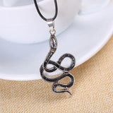 10cps Punk Snake Pendant Necklace Silver Men Women Statement Necklace